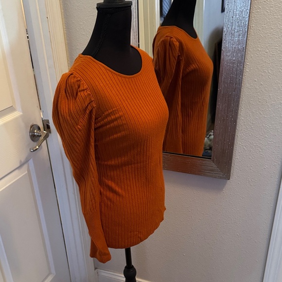 Nine West Rust Ribbed Sweater - Picture 2 of 3